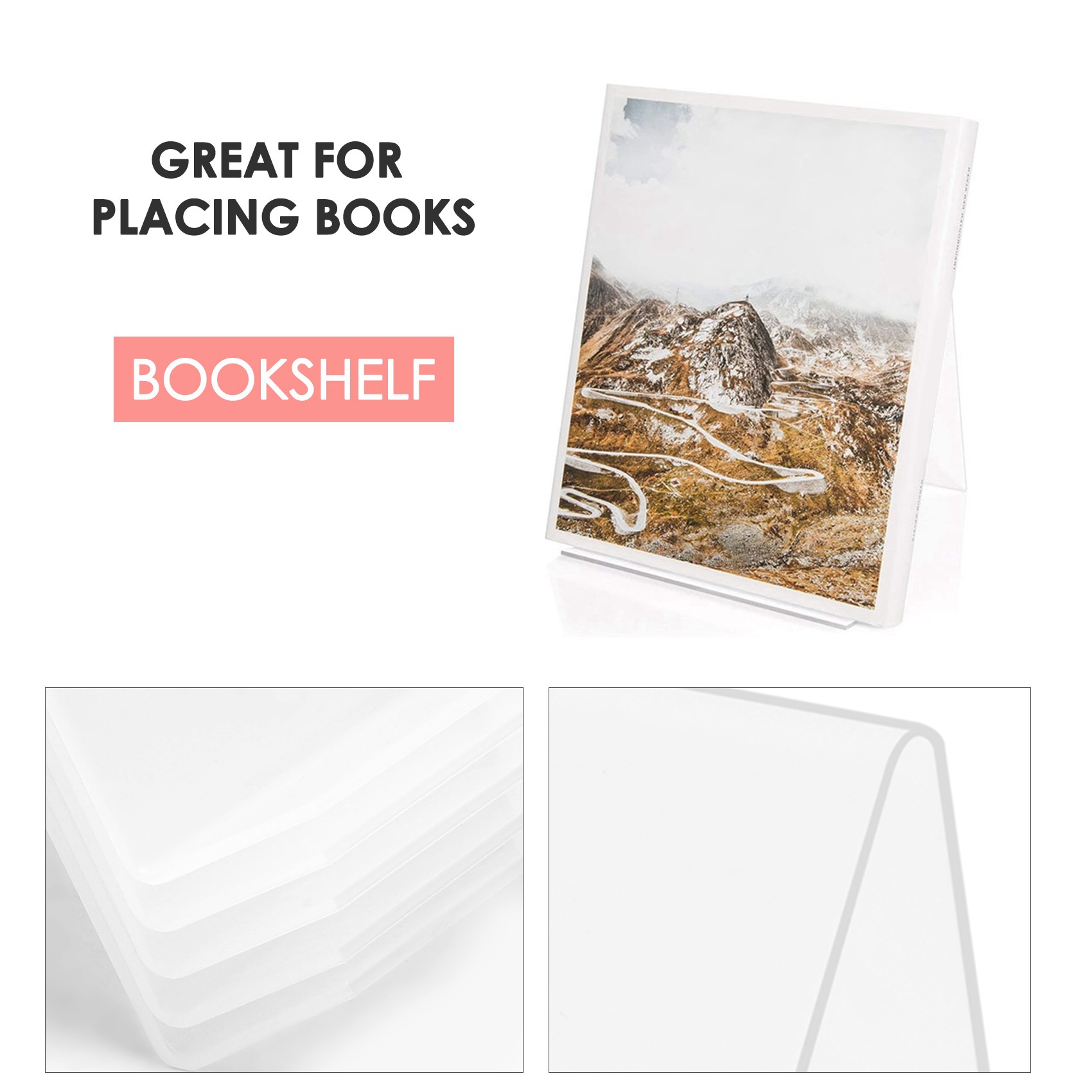 Clear Acrylic Book Stand Holder - Supporto per Libri in Acrilico COFA