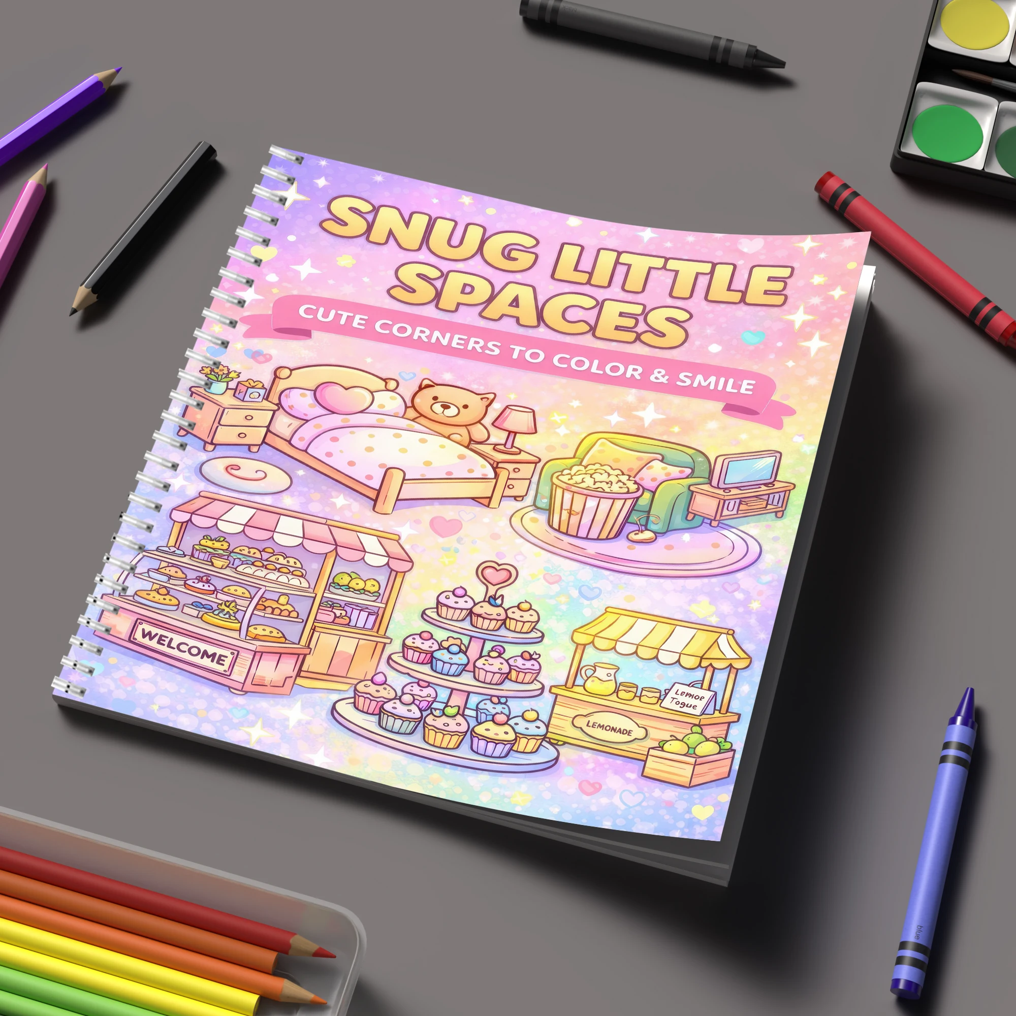 Adult Coloring Book Stress Relief - Libro da colorare Little Spaces per
