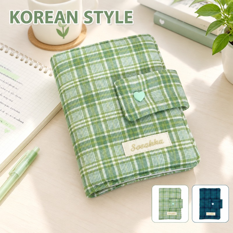 Stationery Books - Copertina in tessuto a quadretti verde