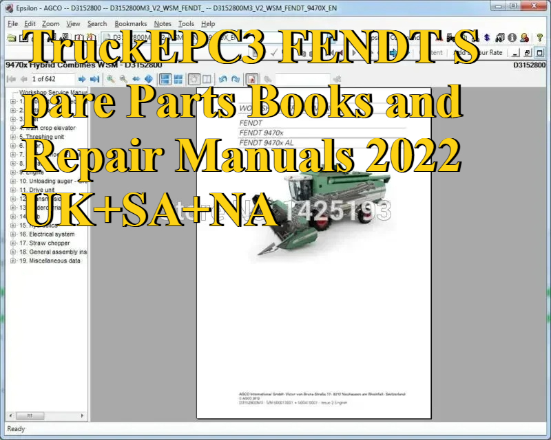 Books - TruckEPC3 FENDT Pezzi di ricambio Libri