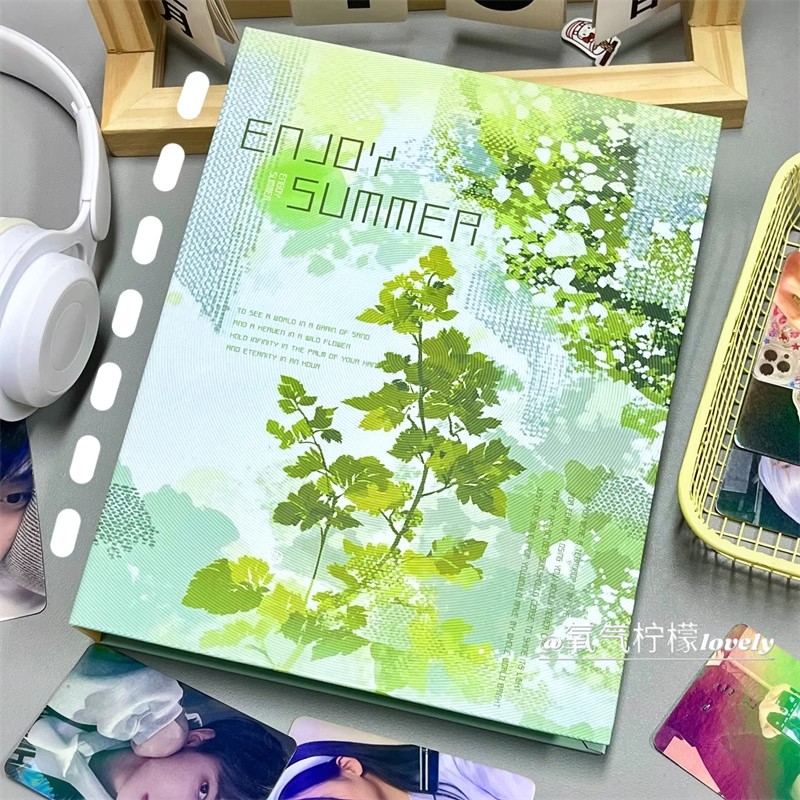 Kpop Photo Card Binder 3 Inch - Portacarte fotografico A5 verde fresco estivo